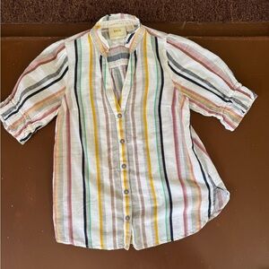 Anthropologie Maeve Multicolor Alisa Striped Button down - Women’s 0